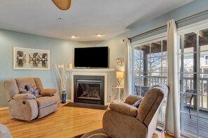 House, Multiple Beds, Pool Access, Garden View (AMES DRIVE 19897) | Living area | Fireplace - Ames Drive 19897 (Rehoboth Beach)