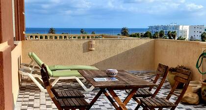 Dar Nour & Lina Apartment roof terrace sea view 200 from the beach