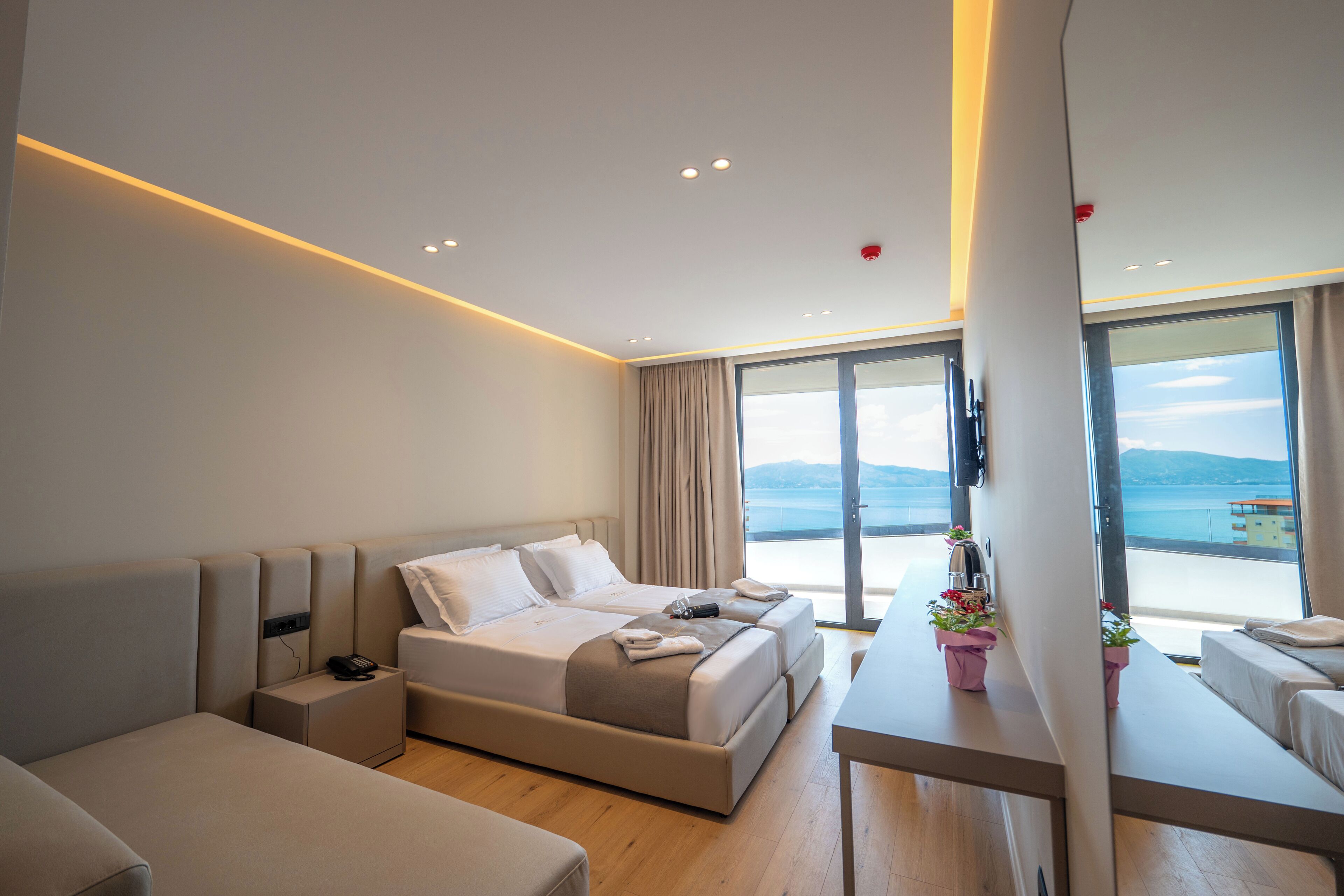 Triple Room, Sea View | Frette Italian sheets, premium bedding, free WiFi, bed sheets