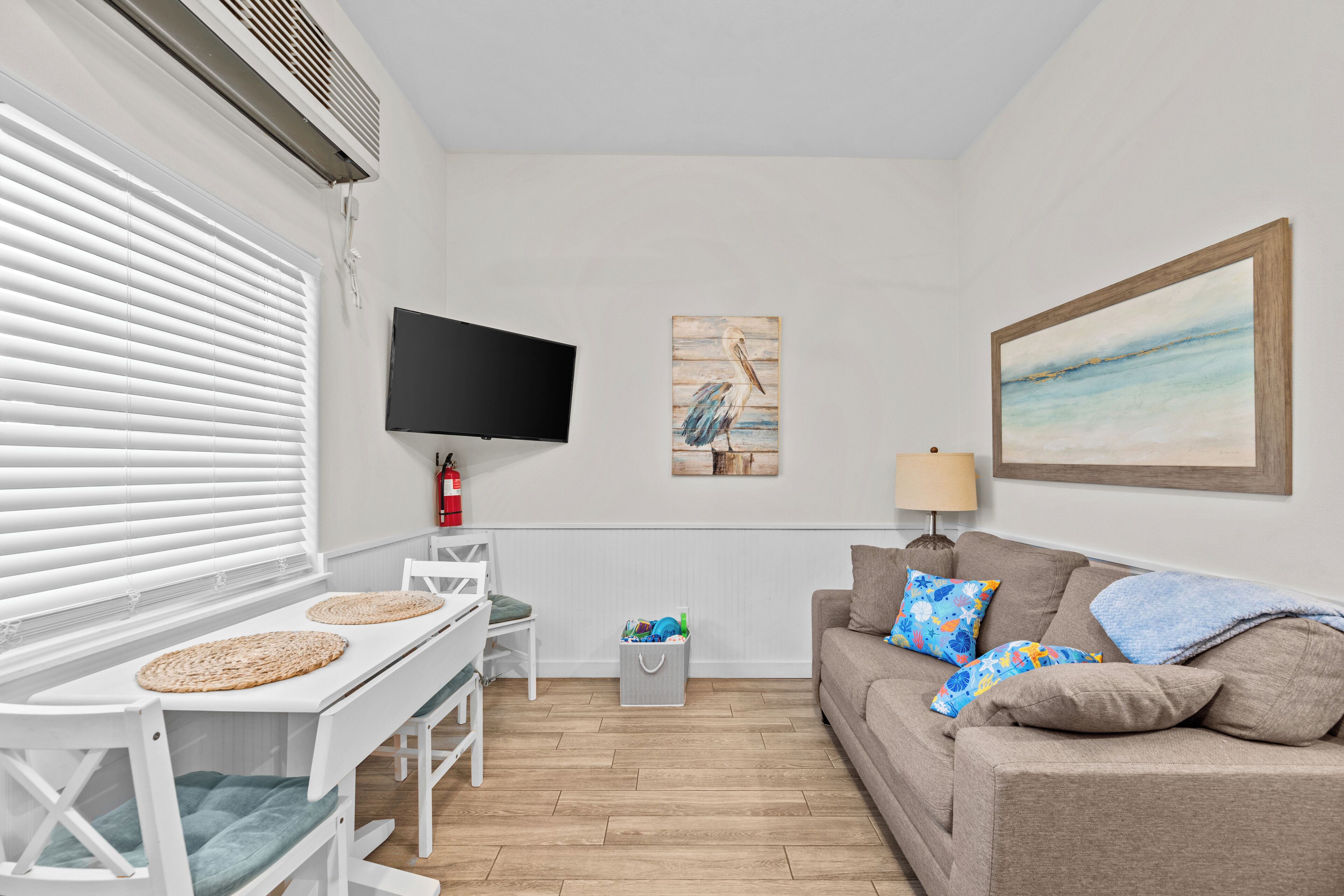 Smart TV, video games, foosball, books