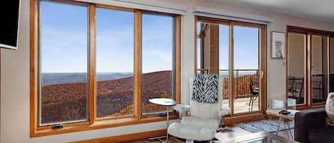 Smart TV, fireplace, DVD player