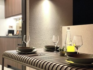 Executive Penthouse | Private kitchen | Mini-fridge, espresso maker, coffee/tea maker, electric kettle