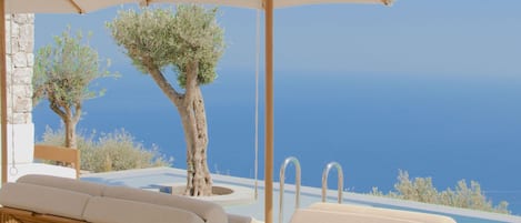 Villa, 2 habitaciones, alberca privada, vista al mar | Terraza o patio