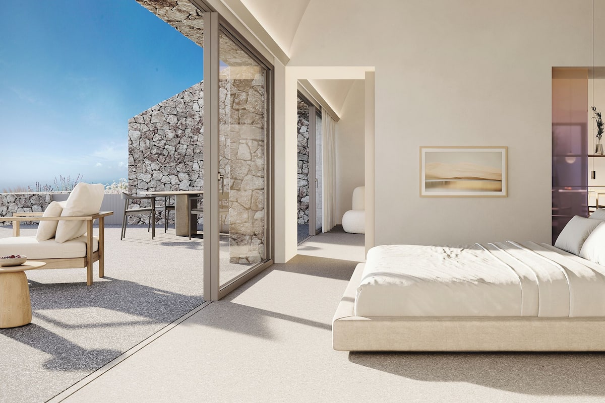 Villa, 1 chambre, piscine privée, vue sur la mer | Draps en coton égyptien, literie de qualité