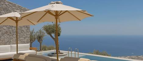 Villa, 2 chambres, piscine privée, vue mer | Extérieur