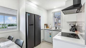Microwave, oven, stovetop, dishwasher