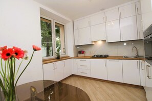 Réfrigérateur, four, lave-vaisselle, bouilloire électrique