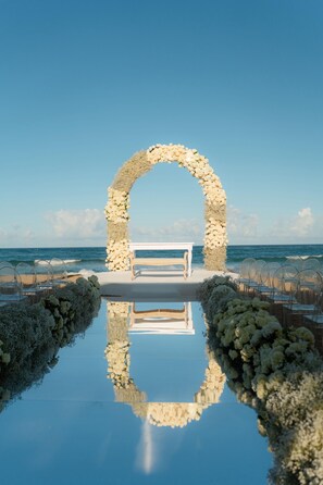 Outdoor banquet area