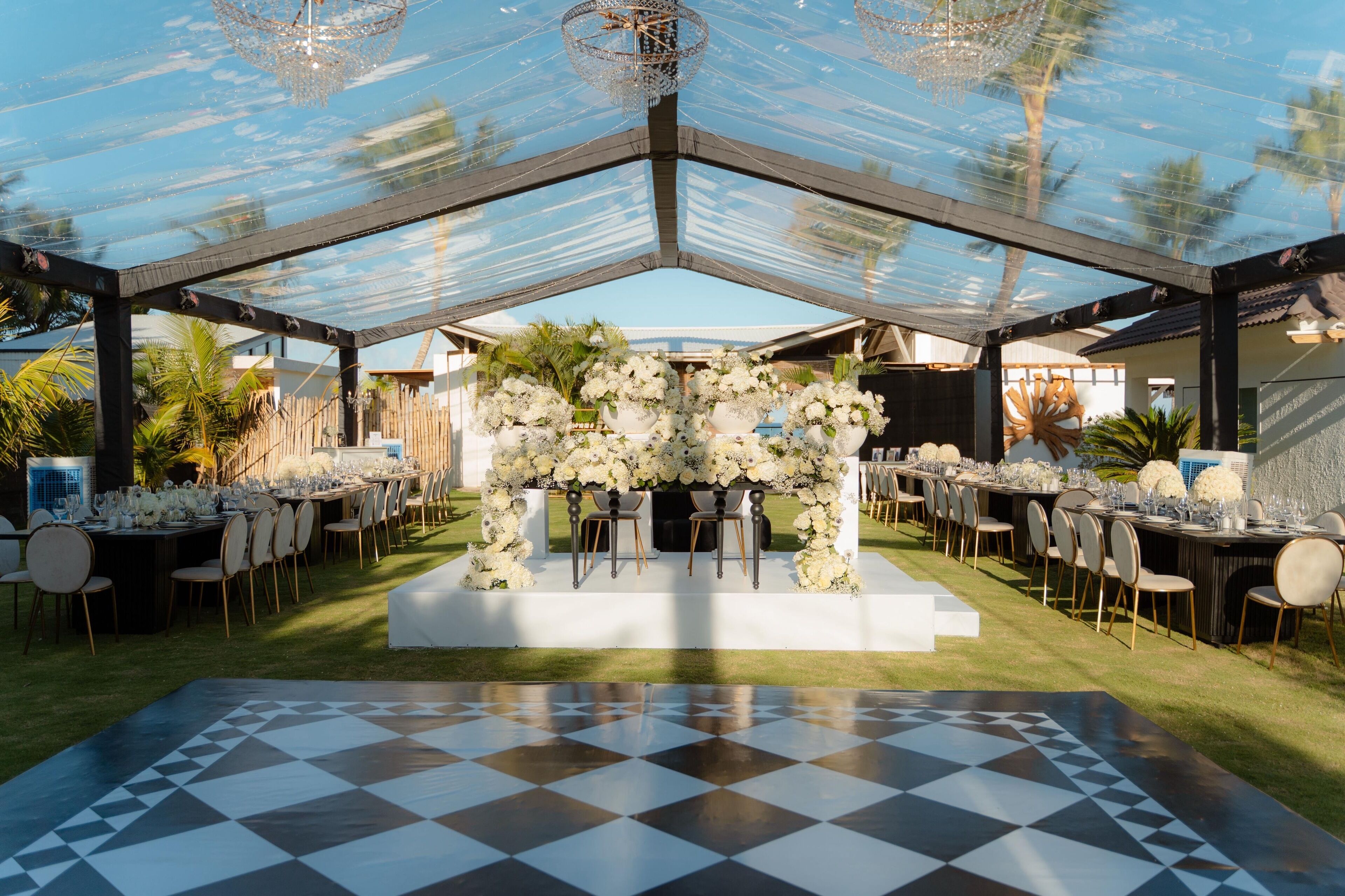 Outdoor banquet area