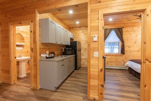 Fridge, microwave, stovetop, toaster