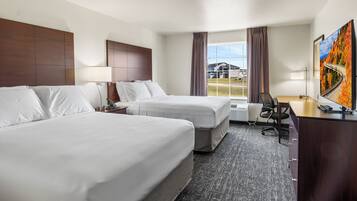 Room, 2 Queen Beds, Non Smoking | Desk, laptop workspace, iron/ironing board, free WiFi