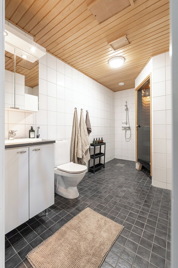 Comfort Apartment, City View | Bathroom | Shower, hair dryer, towels, soap