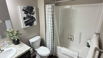 Haartrockner, Handtücher, Seife, Toilettenpapier