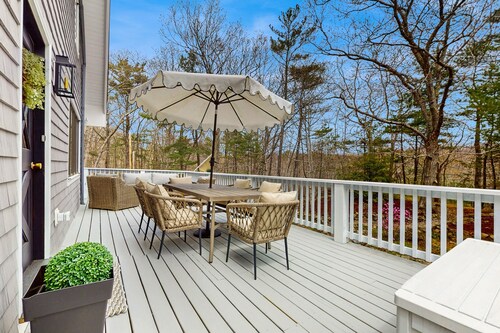 Inviting Home Near the Ocean with a  Deck, and Outdoor Fire Pit