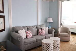 Deluxe appartement, uitzicht op de stad | Woonruimte