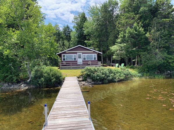 Exterior -   This beautiful cottage is set back 25 feet from Bog Lake in Northfield, Maine! (Northfield)
