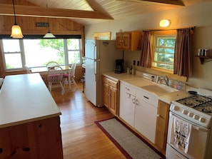 Fridge, microwave, oven, stovetop - This beautiful cottage is set back 25 feet from Bog Lake in Northfield, Maine! (Northfield)