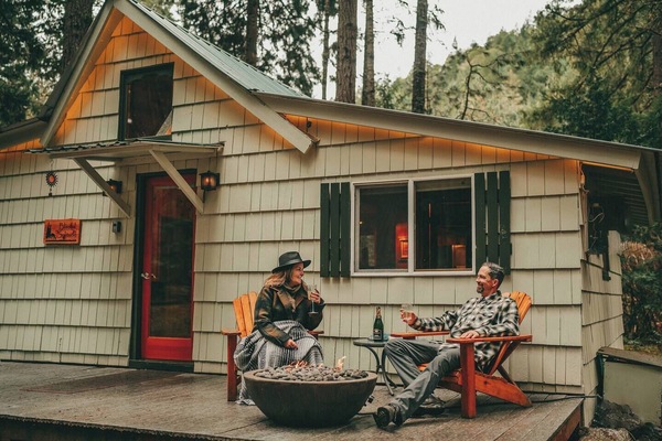 Enjoy connecting around the porch firepit!