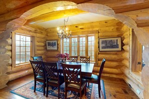 Dining - Serene Riverside Log Home with Provided Kayaks, Canoe, Gas Grill, WIFI, & W/D (Thompsonville)