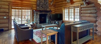 Serene Riverside Log Home with Provided Kayaks, Canoe, Gas Grill, WIFI, & W/D
