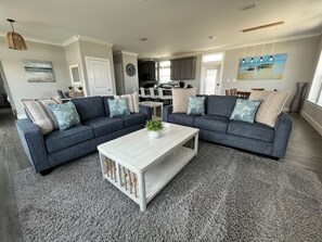 Smart TV, DVD player, table football, books