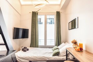 1 slaapkamer, een strijkplank/strijkijzer, wifi, beddengoed