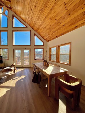 Dining - Modern A-Frame Cabin, Sleeps 12, Cedar Hot Tub, Game Room, Fishing Pond, Views (Ellijay)