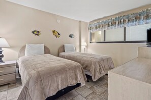 3 bedrooms, individually decorated, individually furnished, bed sheets