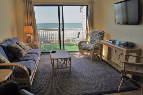 Condo, Multiple Beds, Pool Access, Ocean View (Sea Cloisters 303D) | Living area