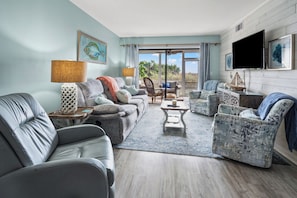 Condo, Multiple Beds, Pool Access, Ocean View (Sea Cloisters 103A) | Living area