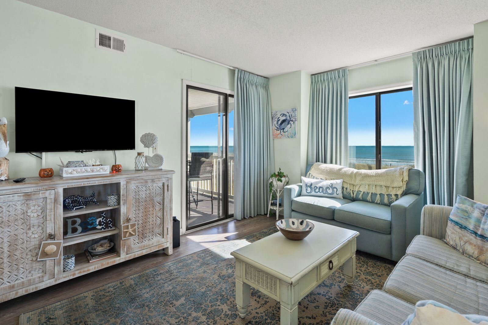 Condo, Multiple Beds, Pool Access, Ocean View (Sea Cloisters 105D) | Living area