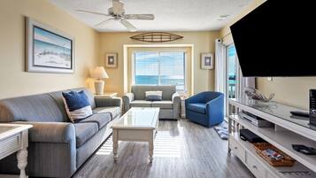 Condo, Multiple Beds, Pool Access, Ocean View (Sea Cloisters 305D) | Living area