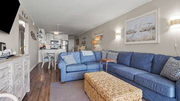 Condo, Multiple Beds, Pool Access, Ocean View (Sea Cloisters 201E) | Living area