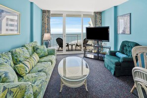 Appart'hôtel, 1 très grand lit et 1 canapé-lit, accès piscine, vue océan (Avista Resort 1503) | Coin séjour