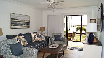 Condo, Multiple Beds, Pool Access, Ocean View (Sea Cloisters 104E) | Living area