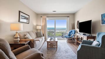 Condo, Multiple Beds, Pool Access, Ocean View (Sea Cloisters 303E) | Living area