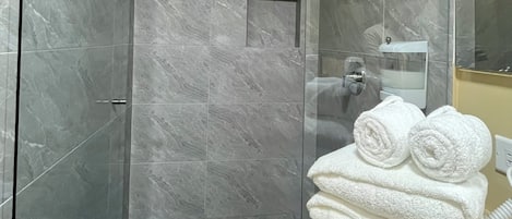 Appartement Duplex | Salle de bain | Articles de toilette gratuits, sĂšche-cheveux, serviettes fournies, savon