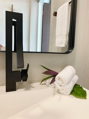 Shower, hair dryer, towels, soap - Casa Verde - 180° Ocean Views Rooftop Deck - King Beds (VIEQUES)