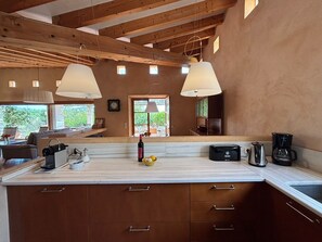 Fridge, microwave, oven, stovetop - Country House 'Son Gener' with Private Pool, Private Terrace and Wi-Fi (Son Servera)