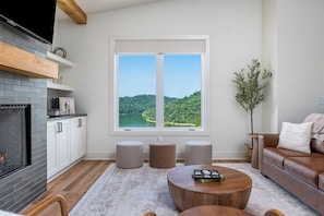 Smart TV, fireplace, stereo, printers