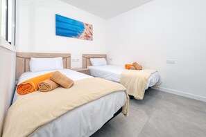 2 bedrooms, desk, iron/ironing board, travel cot