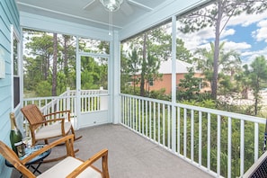 Bungalow, 3 Bedrooms, Balcony, Garden View | Balcony - 7010 Rookery 3 Sea Shell Cottage New Build in Bunks Coming Soon Sleeps 10 (Gulf Shores)