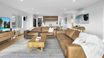 TV, fireplace, offices