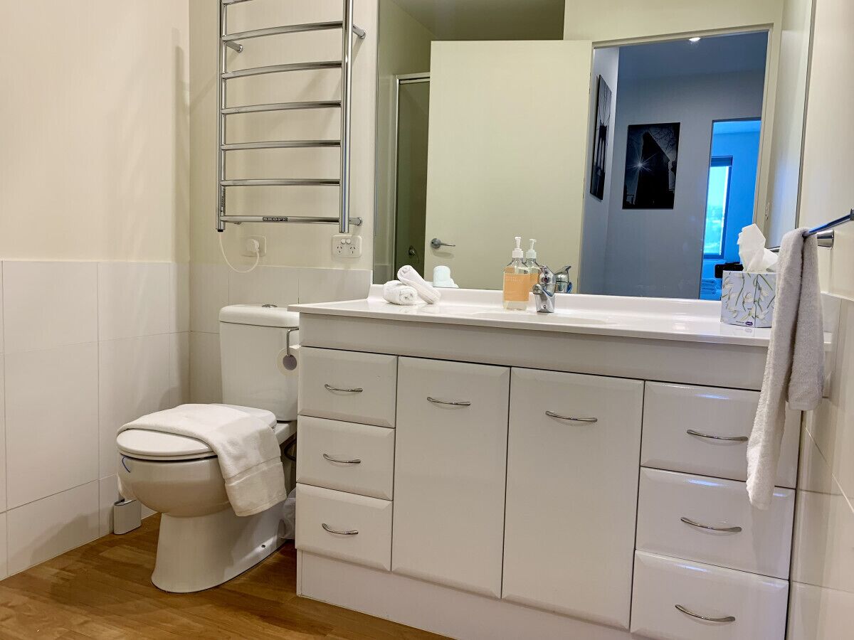Hair dryer, towels