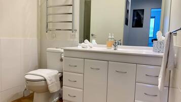 Hair dryer, towels