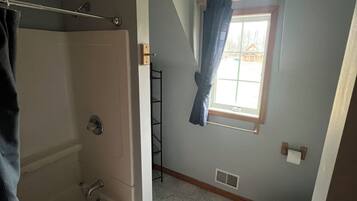 Hair dryer, bidet, towels, soap