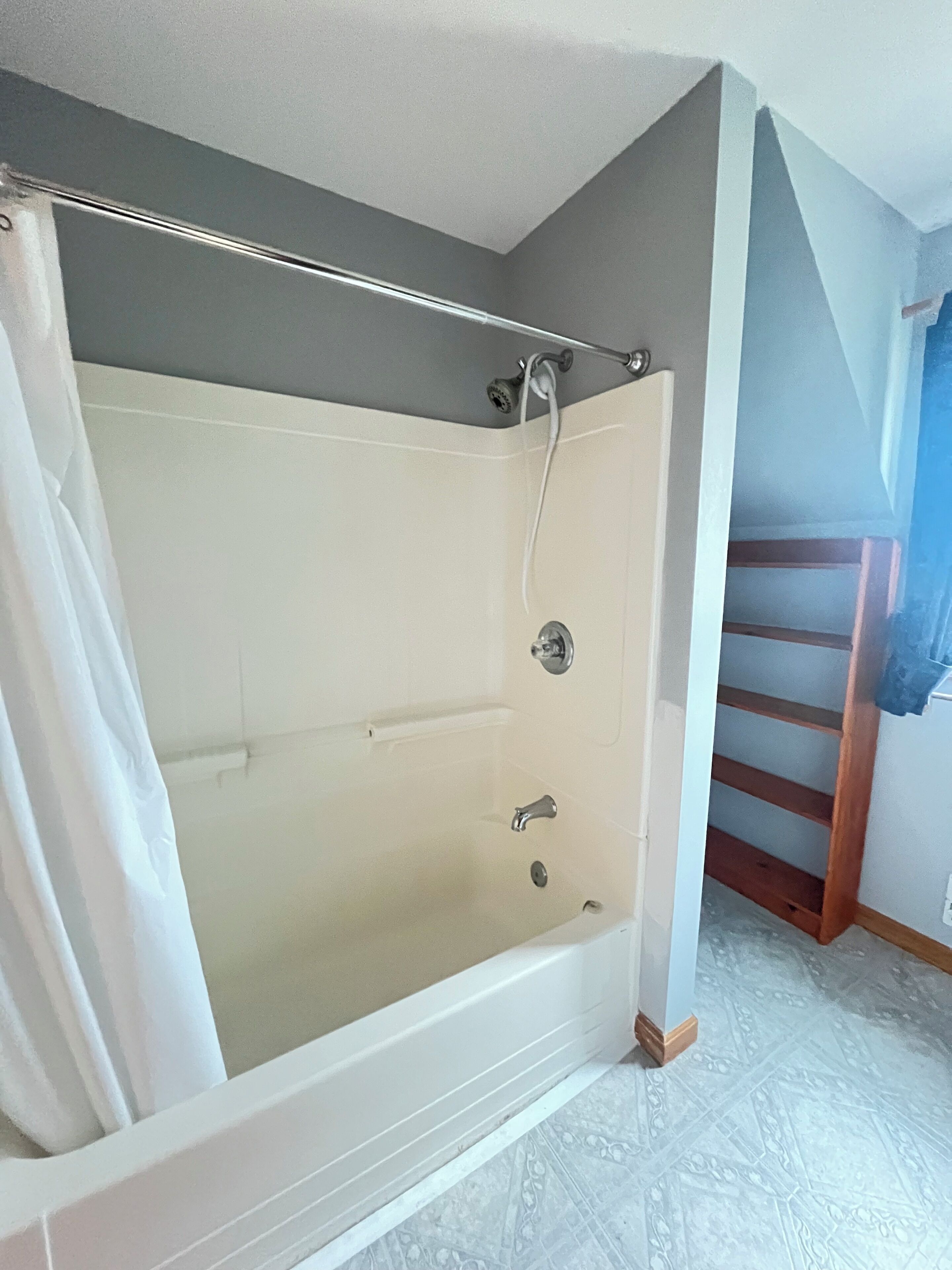 Hair dryer, bidet, towels, soap
