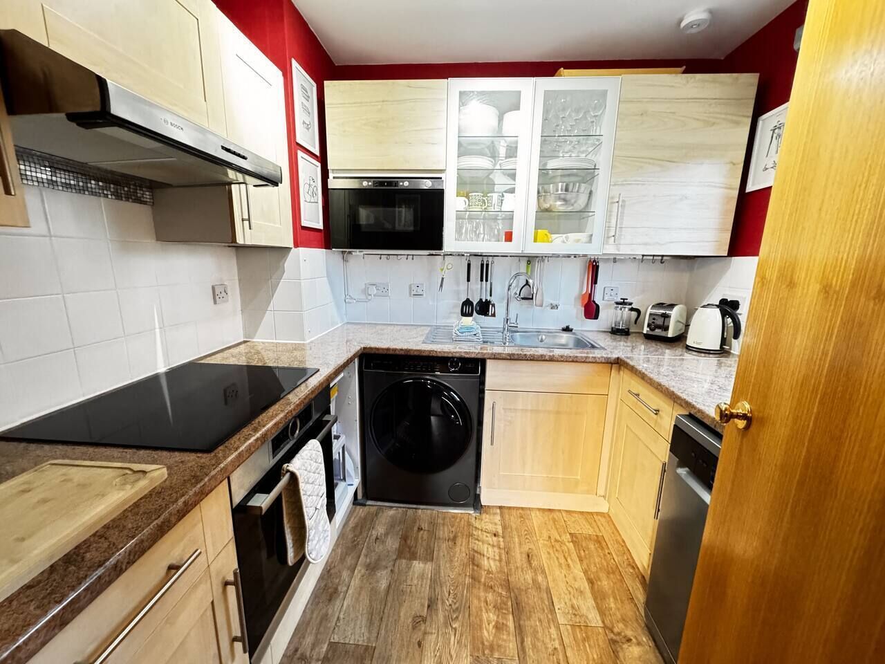 Refrigerador, microondas, horno, placa de cocina