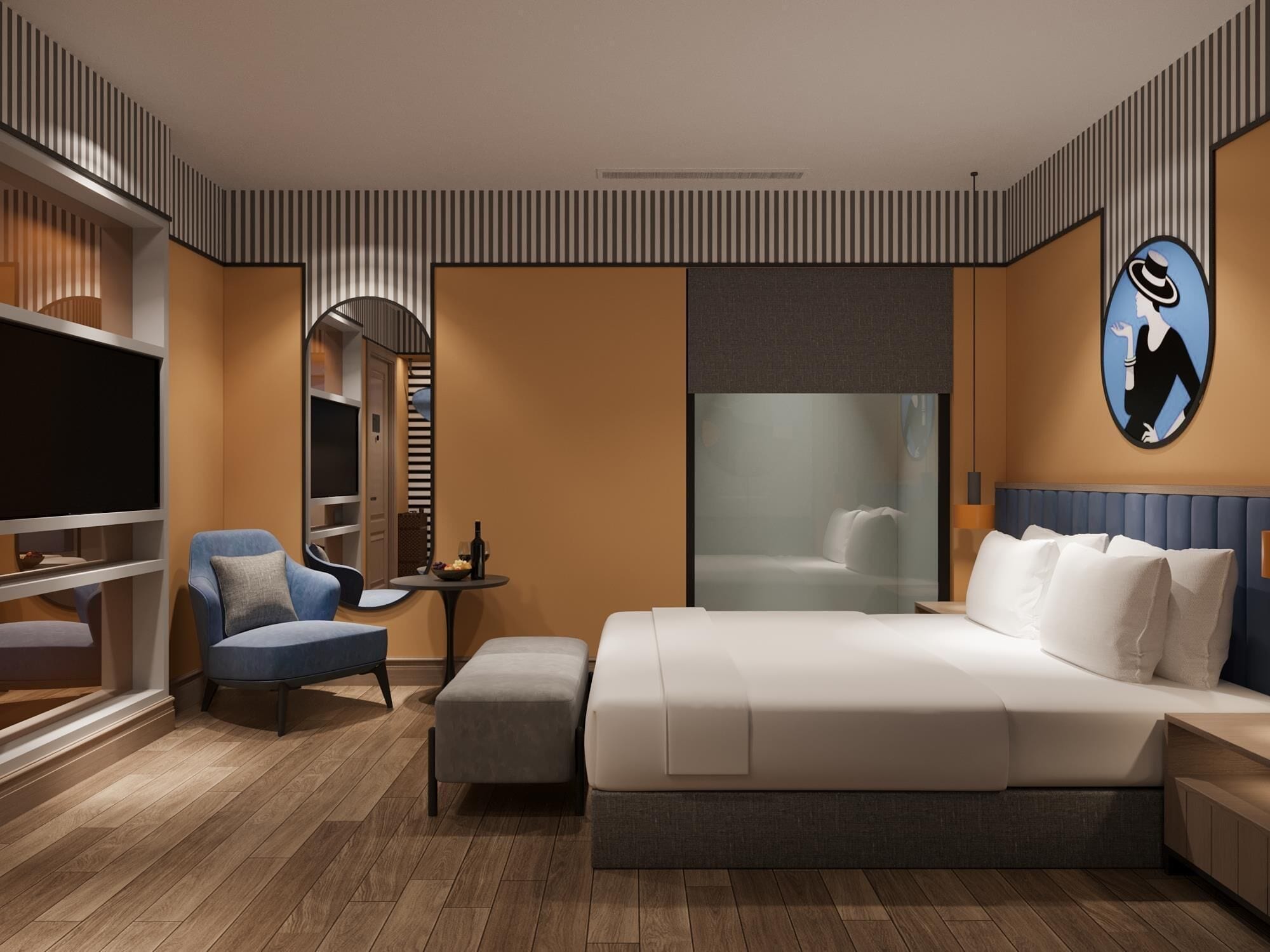 Sol Double | Premium bedding, down comforters, pillowtop beds, minibar