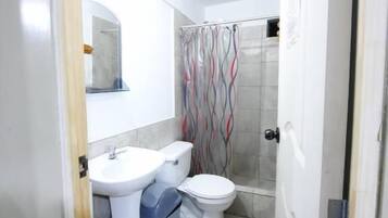 Towels, soap, shampoo, toilet paper